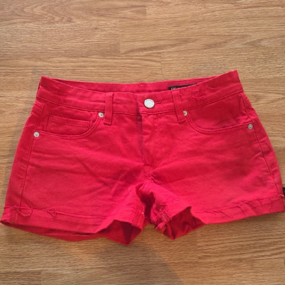 Blank NYC Vibrant Red Jean Shorts